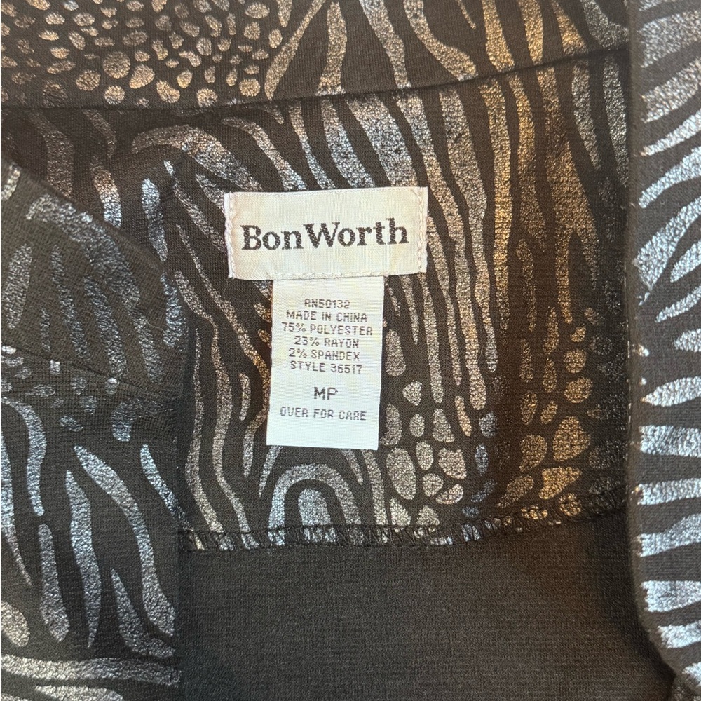 BonWorth Metallic Animal Print Jacket – Size MP - Picture 10 of 12